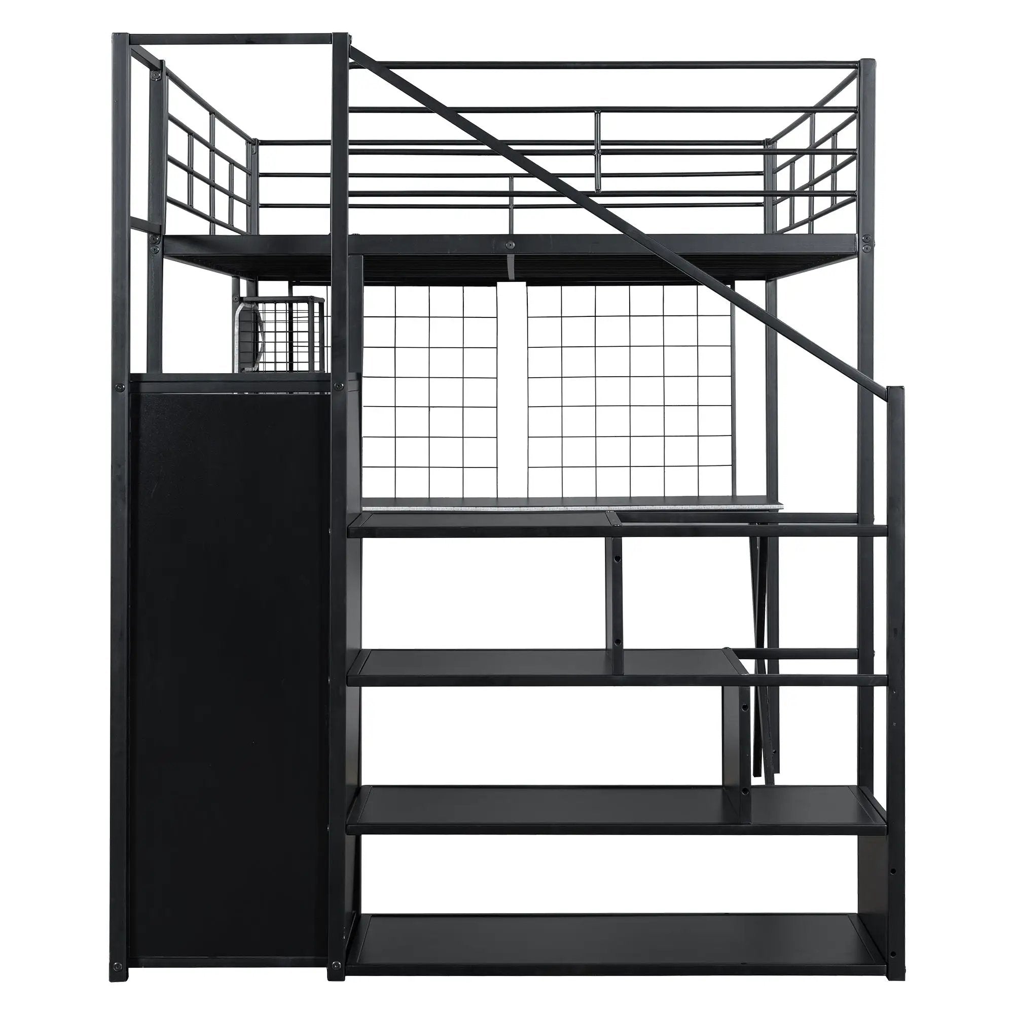 Loft Bed With Built In Work Station, Wardrobe, Storage Staircase And LED by Unique Piece Furniture