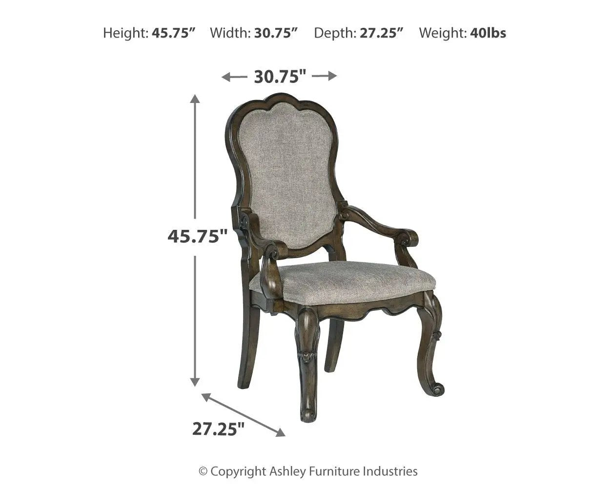 Maylee - Dining Upholstered Arm Chair (Set of 2) - Dark Brown by Unique Piece Furniture