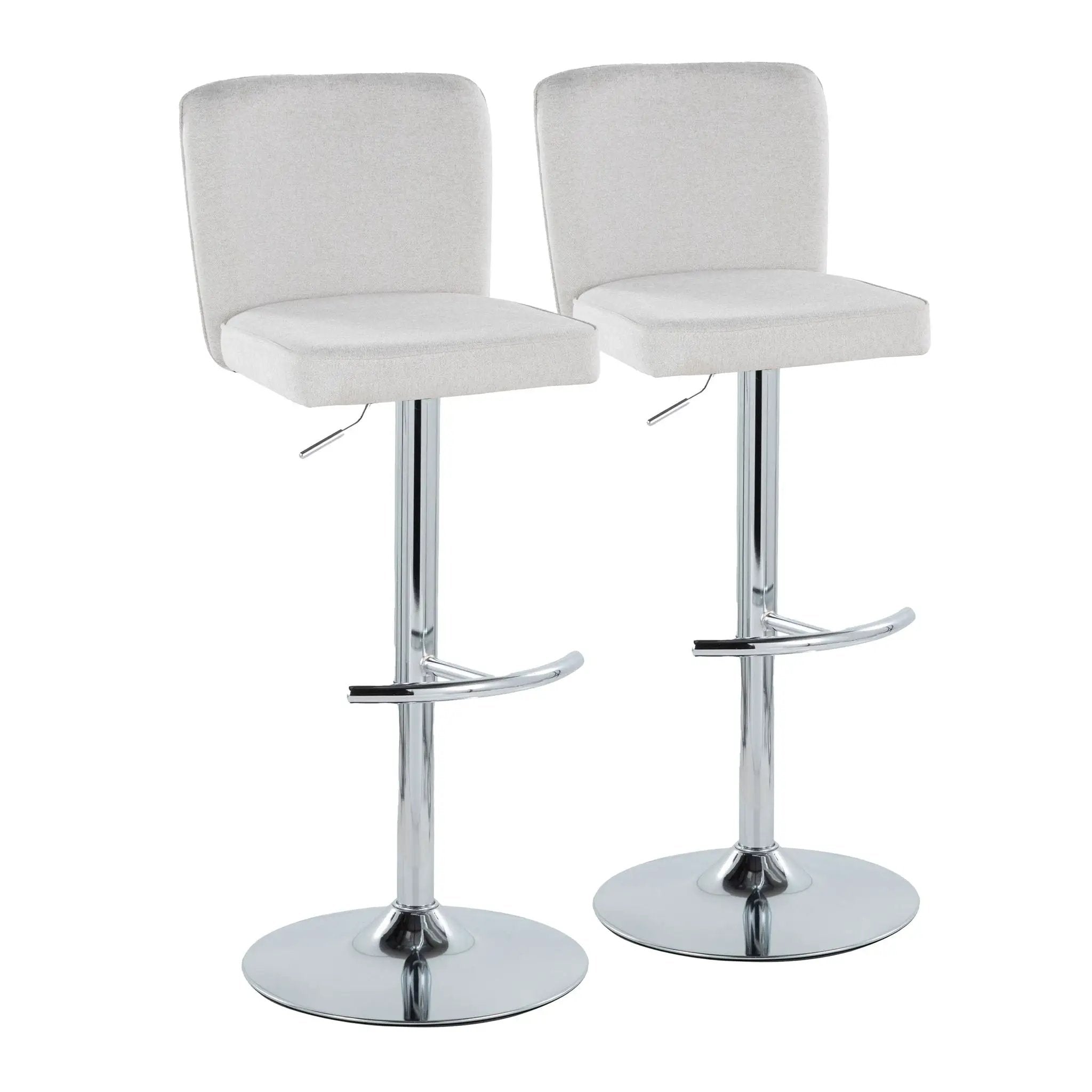 Henry - Contemporary Adjustable Barstool With Swivel & Rounded T Footrest (Set of 2) by Unique Piece Furniture