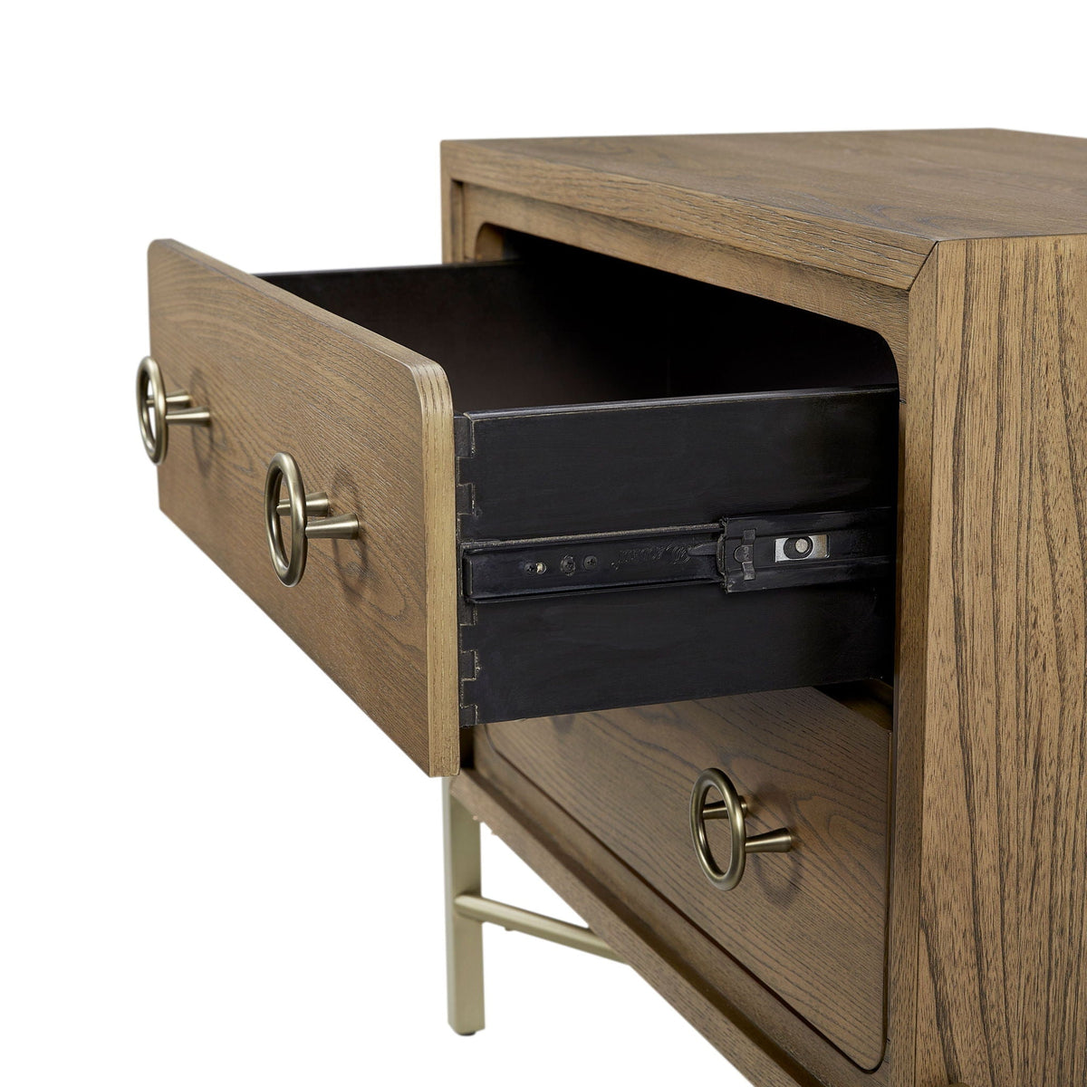 2 Drawer Nightstand With USB - Latte, photo 3 of 7