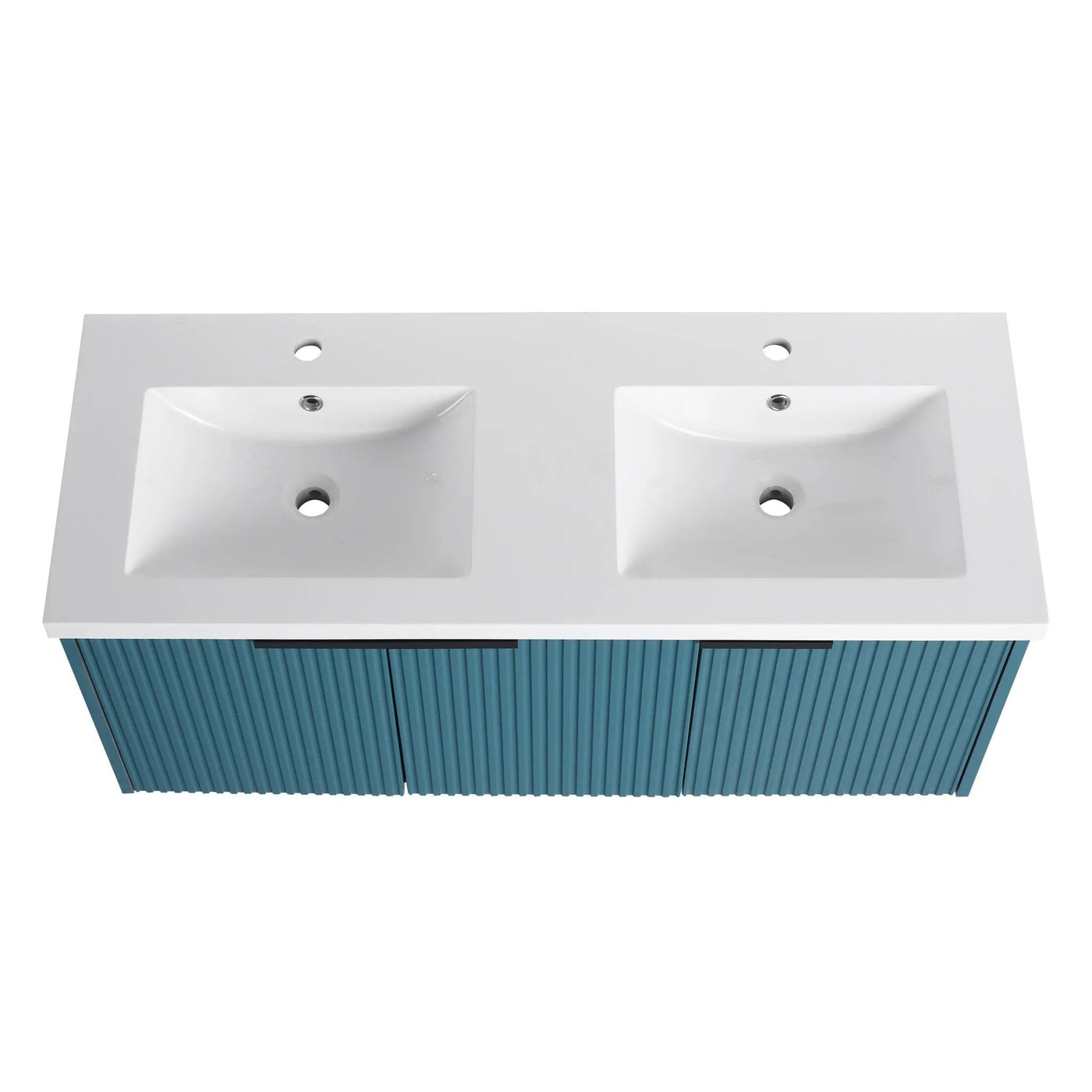 Contemporary Wall Mounted Bathroom Vanity With Resin Double Sink by HouseOfZazla