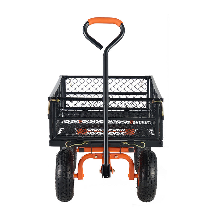 Metal Garden Dump Cart with Easy-Assemble Frame and Convertible Handle by HouseOfZazla