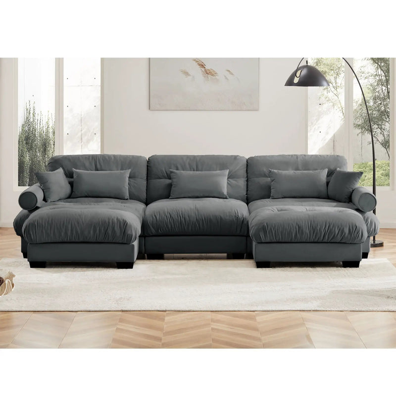 Super Comfort Oversized Modular Sectional Sofa With Movable Ottoman by Unique Piece Furniture