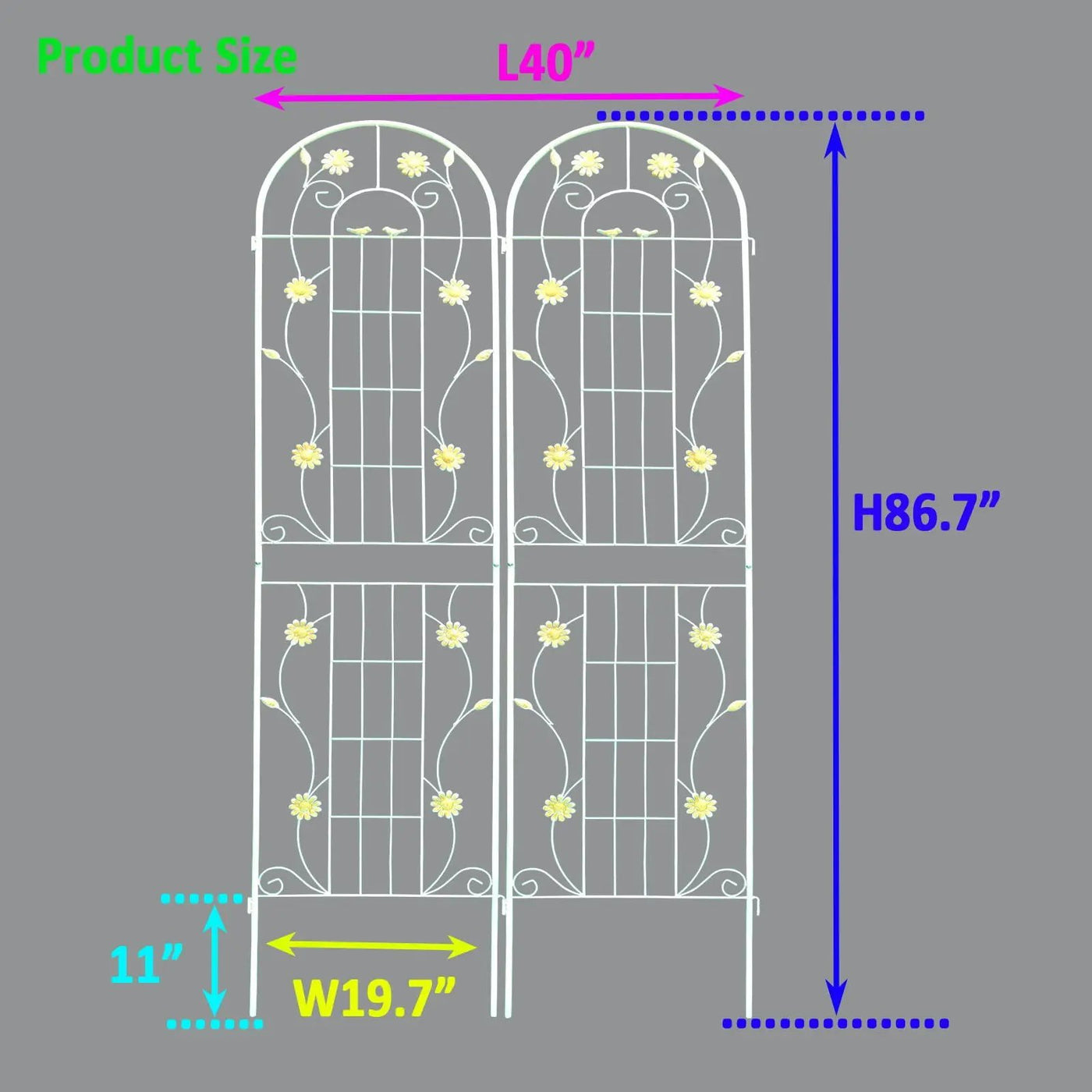 Metal Garden Trellis Rustproof Trellis For Climbing Plant Outdoor Flower Support by Unique Piece Furniture