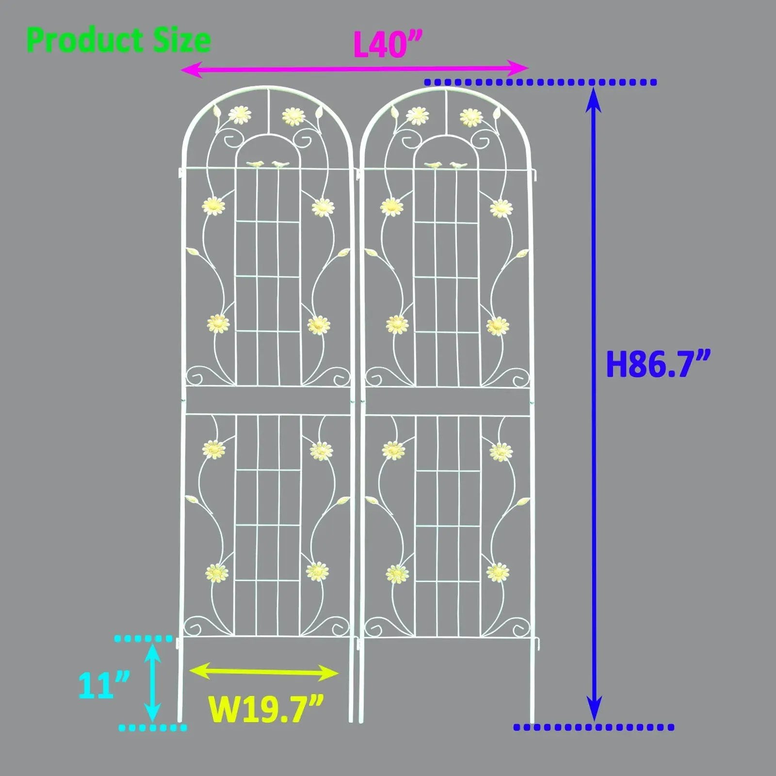 Metal Garden Trellis Rustproof Trellis For Climbing Plant Outdoor Flower Support by Unique Piece Furniture