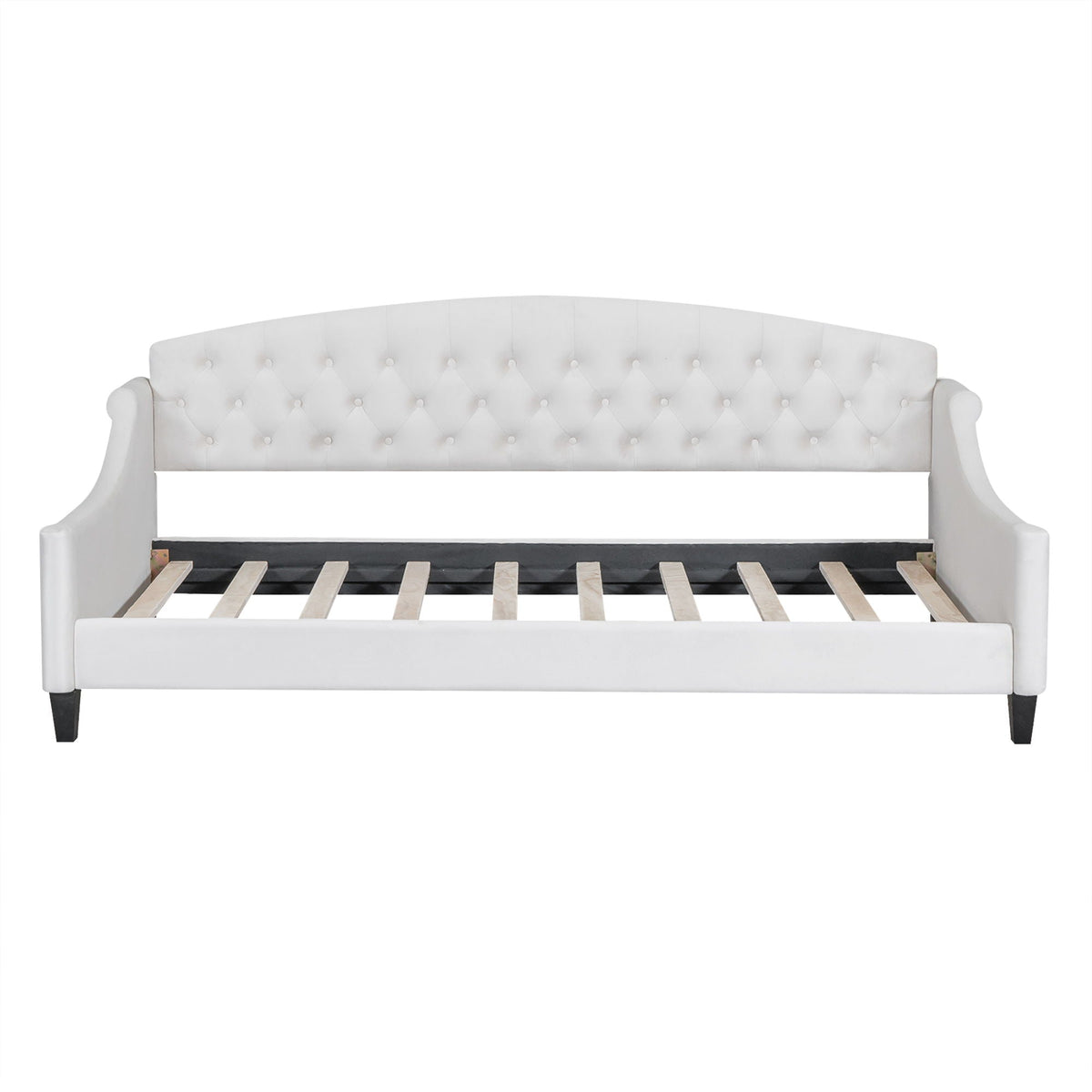 Modern Tufted Button Daybed with Tufted Upholstery – Dark Gray or Beige