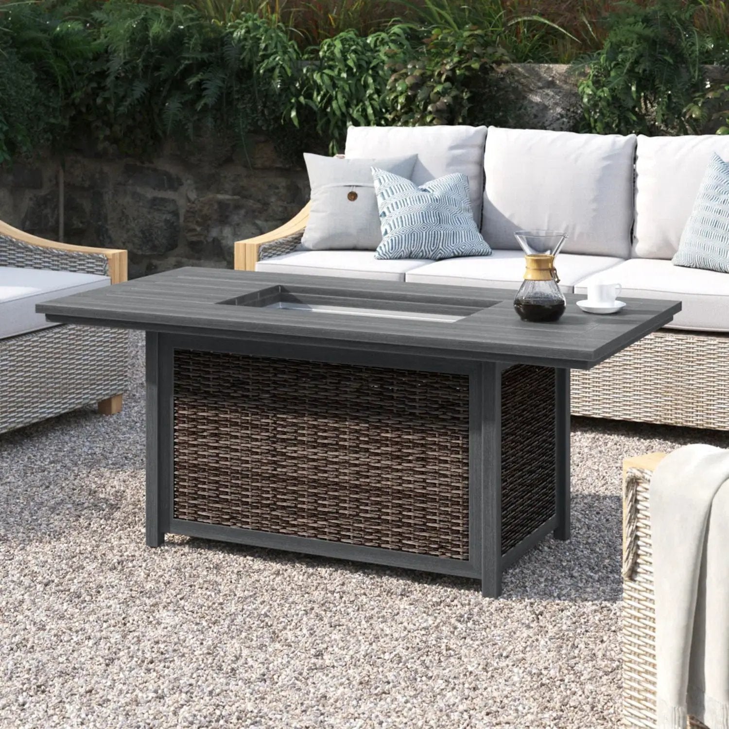 Propane Fire Pit Table - Espresso by Unique Piece Furniture