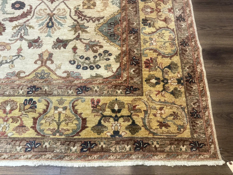 Egyptian Rug 9x12, Mahal Sultanabad Carpet, Handmade Wool Rug, Oatmeal Color by Jewel Rugs