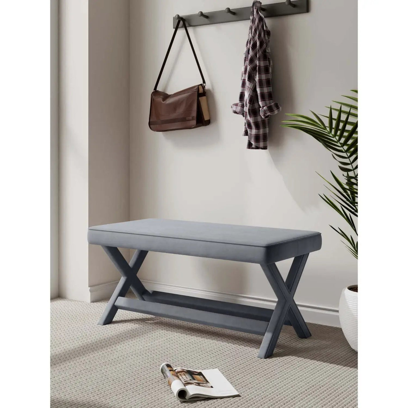 Abigail - Accent Bench With Piped Cushion by HouseOfZazla