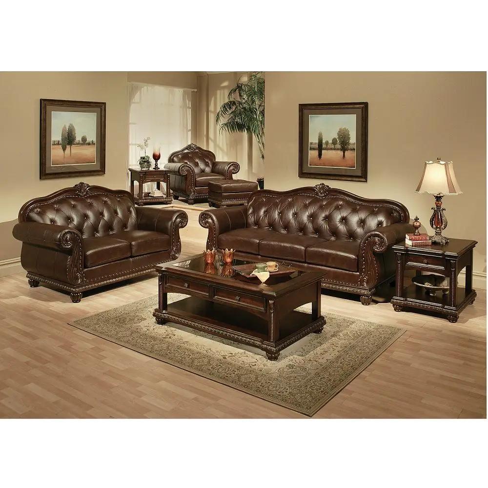Anondale Espresso Leather Loveseat Cherry – Stonetiledepot
