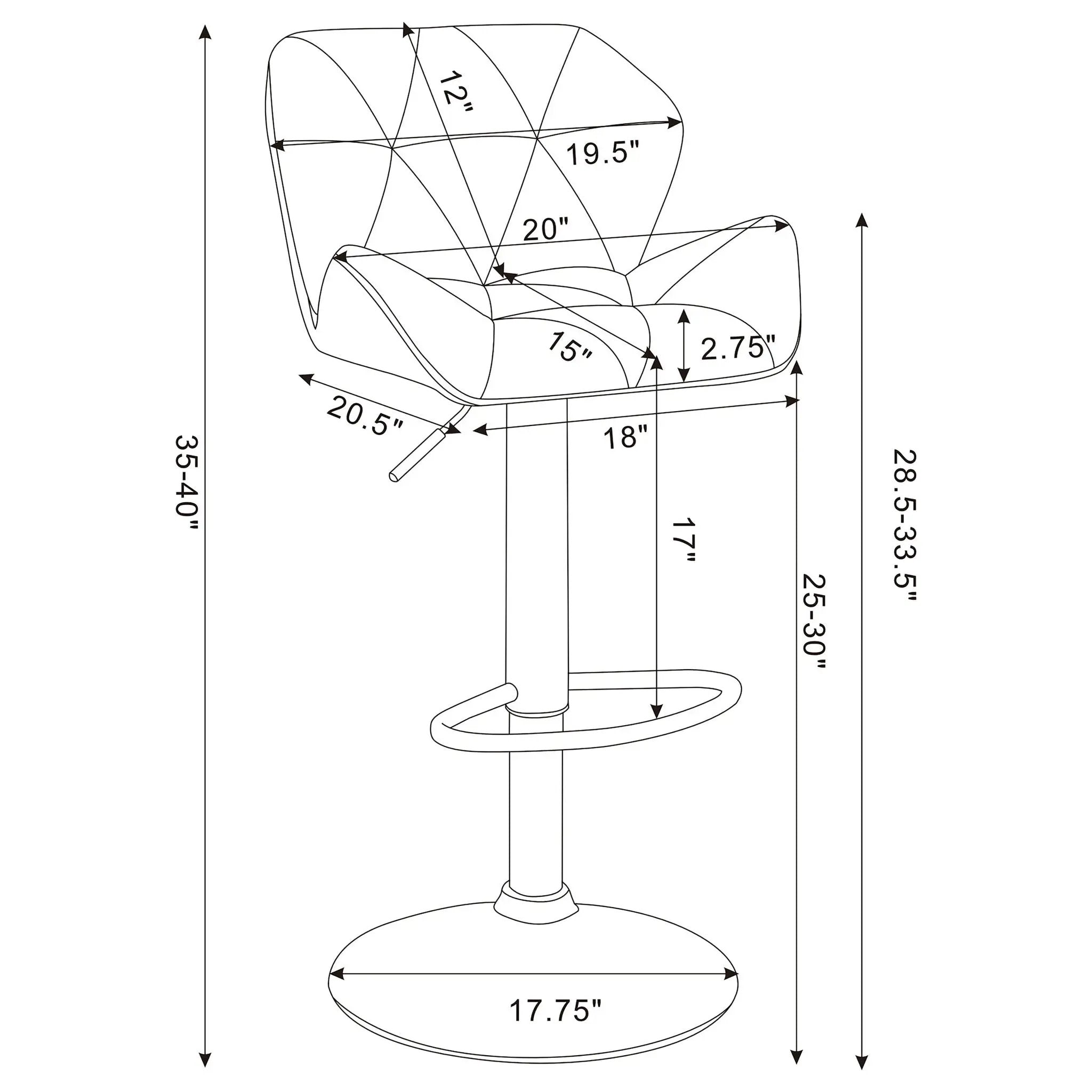 Adjustable Bar Stool With Height-Adjustable Base (Set of 2) by HouseOfZazla