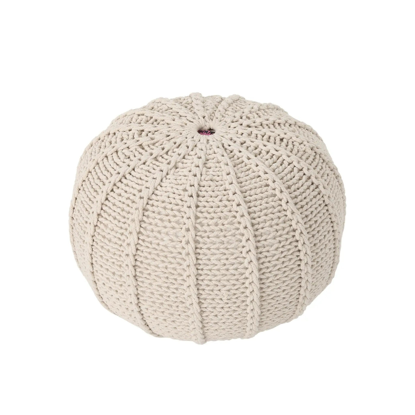 Bordeaux Knitted Round Pouf Ottoman And Floor Cushion by HouseOfZazla