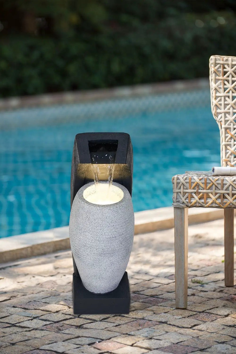 Water Fountain With Vase Design, Light And Pump by HouseOfZazla