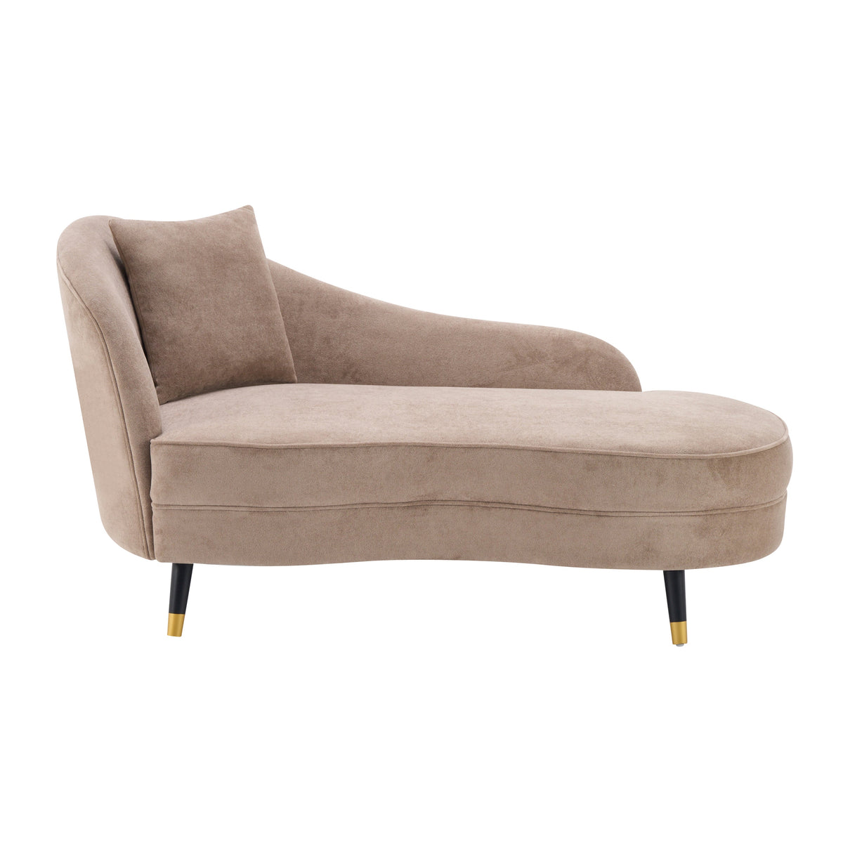 BellaLuxe Velvet Curved Chaise Lounge, photo 2 of 6