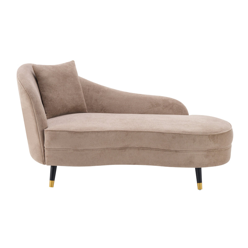 BellaLuxe Velvet Curved Chaise Lounge, photo 2 of 6