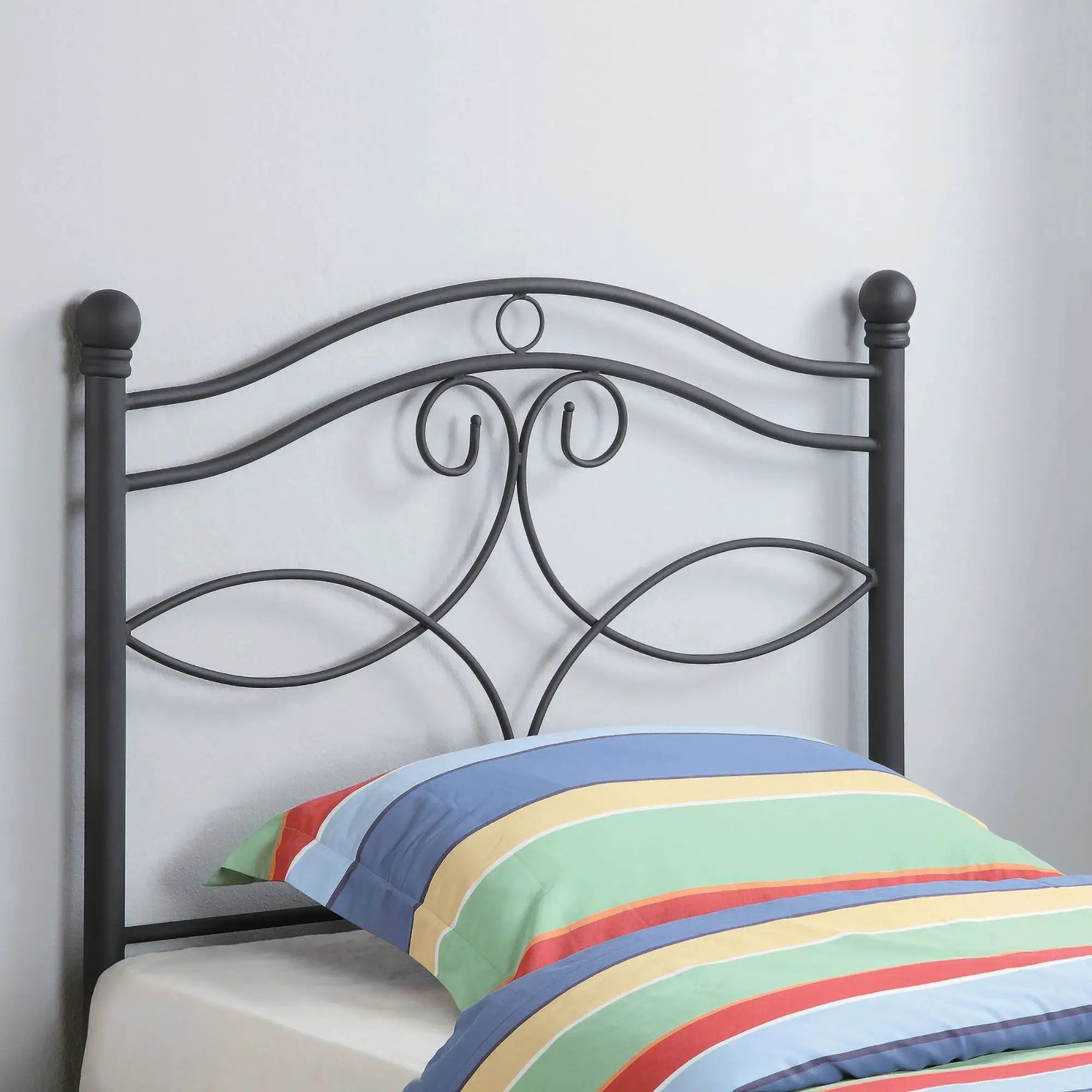 Twin Headboard With Scrollwork Design - Black by HouseOfZazla