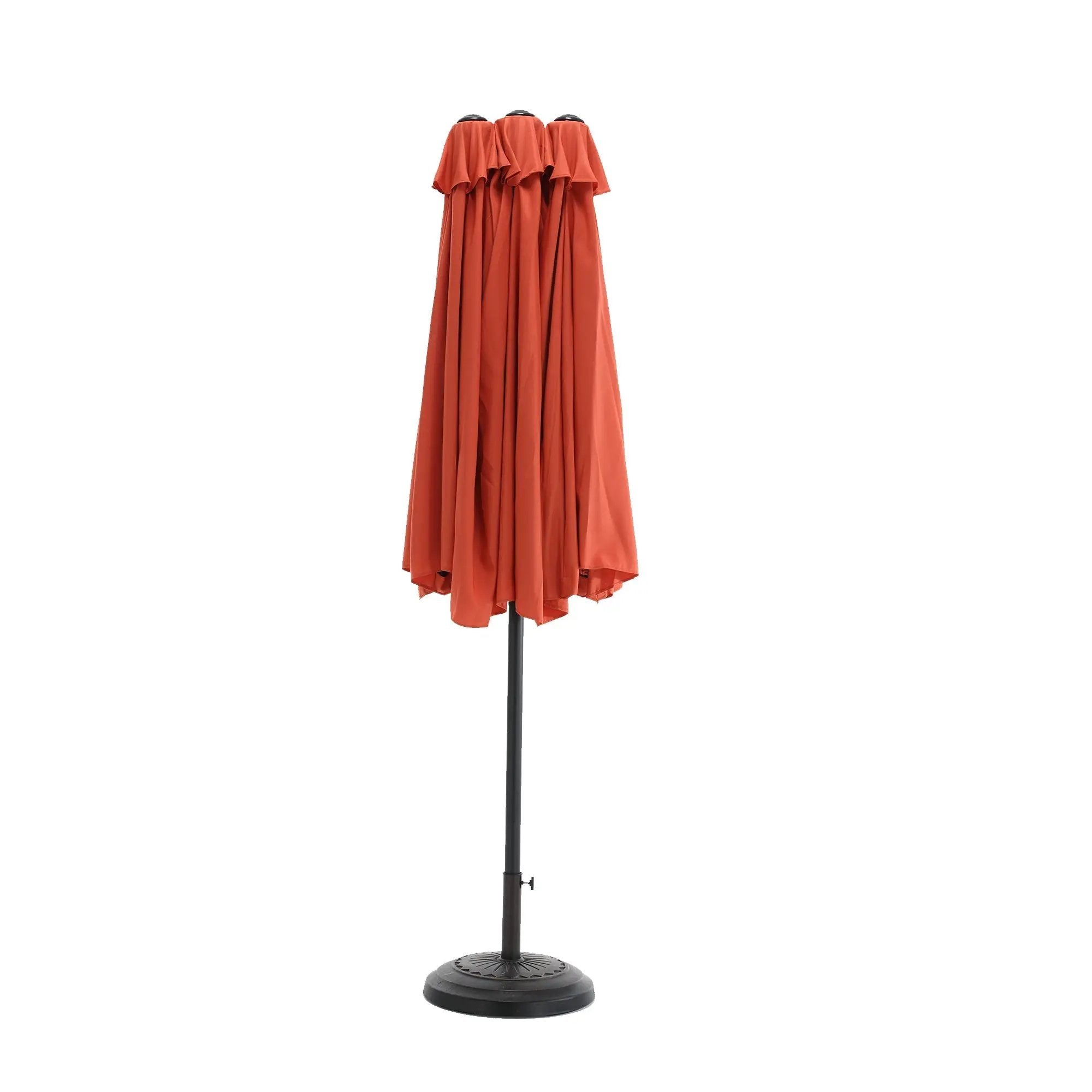 14.8 Ft Double Sided Outdoor Umbrella Rectangular Large with Crank (Orange) (No Base) by HouseOfZazla