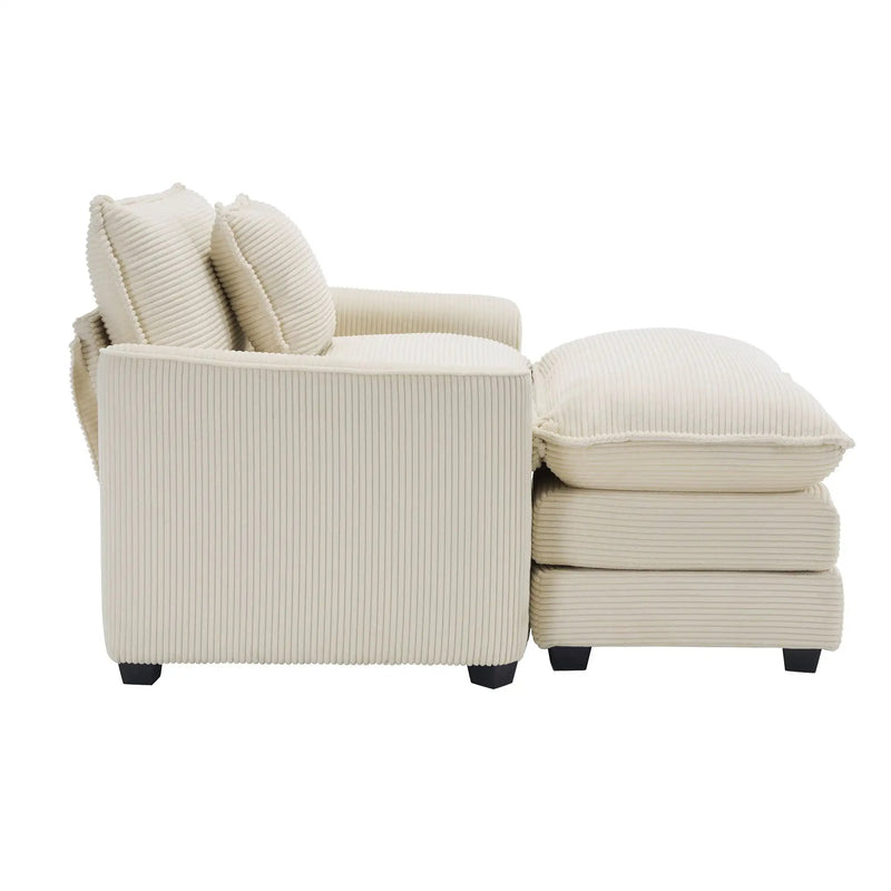 Classic Modern Comfortable Single Chair Deep Seat Sofa With Footstool by HouseOfZazla