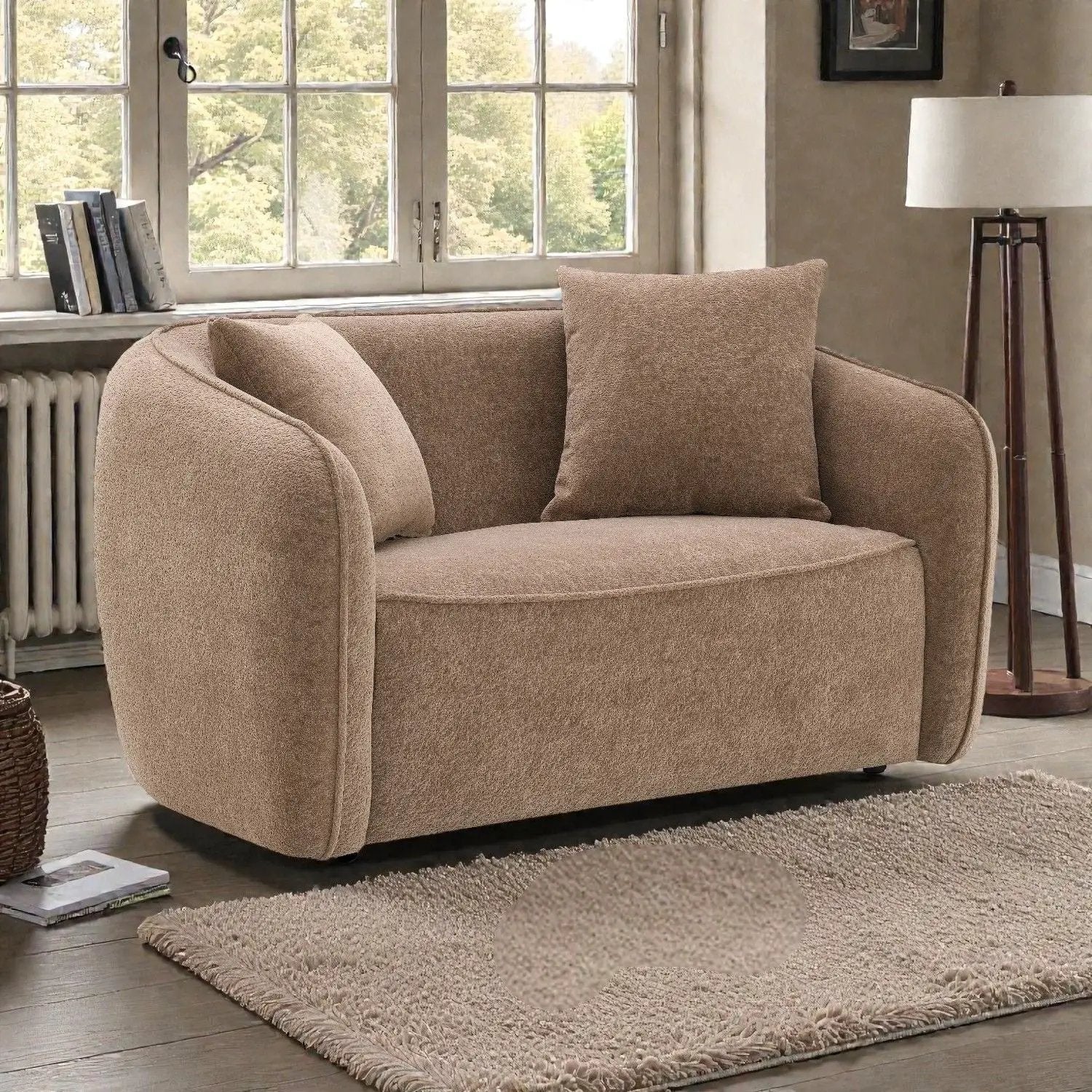 Keith Loveseat With 2 Matching Color Toss Pillows by HouseOfZazla