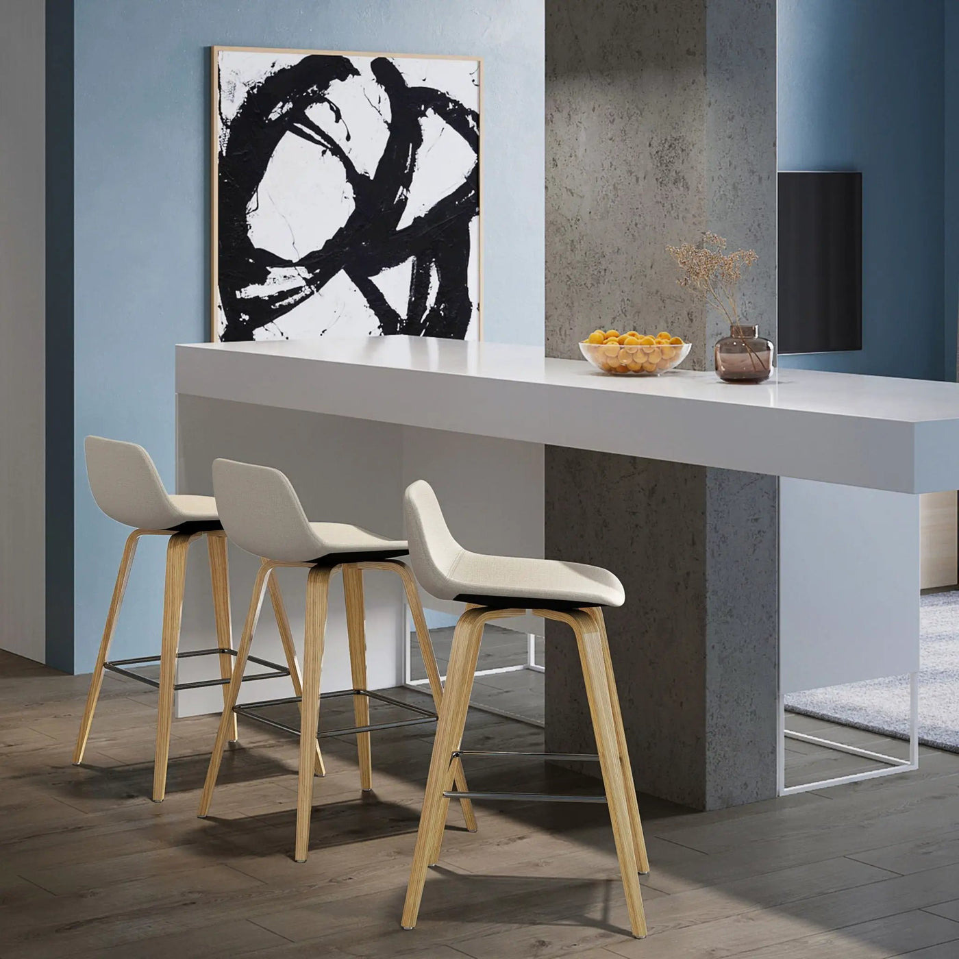 Randolph Bentwood - Upholstered Counter / Bar Height Stool (Set of 2) by HouseOfZazla