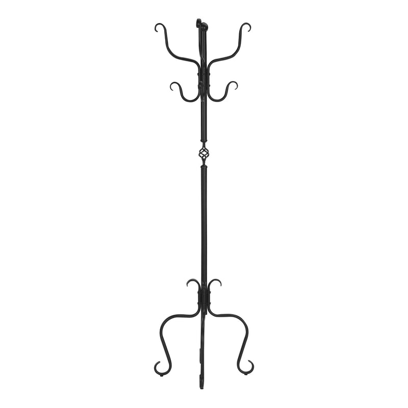 Coat Rack, Hall Tree, Free Standing, 8 Hooks, Entryway, Transitional - Black by Unique Piece Furniture