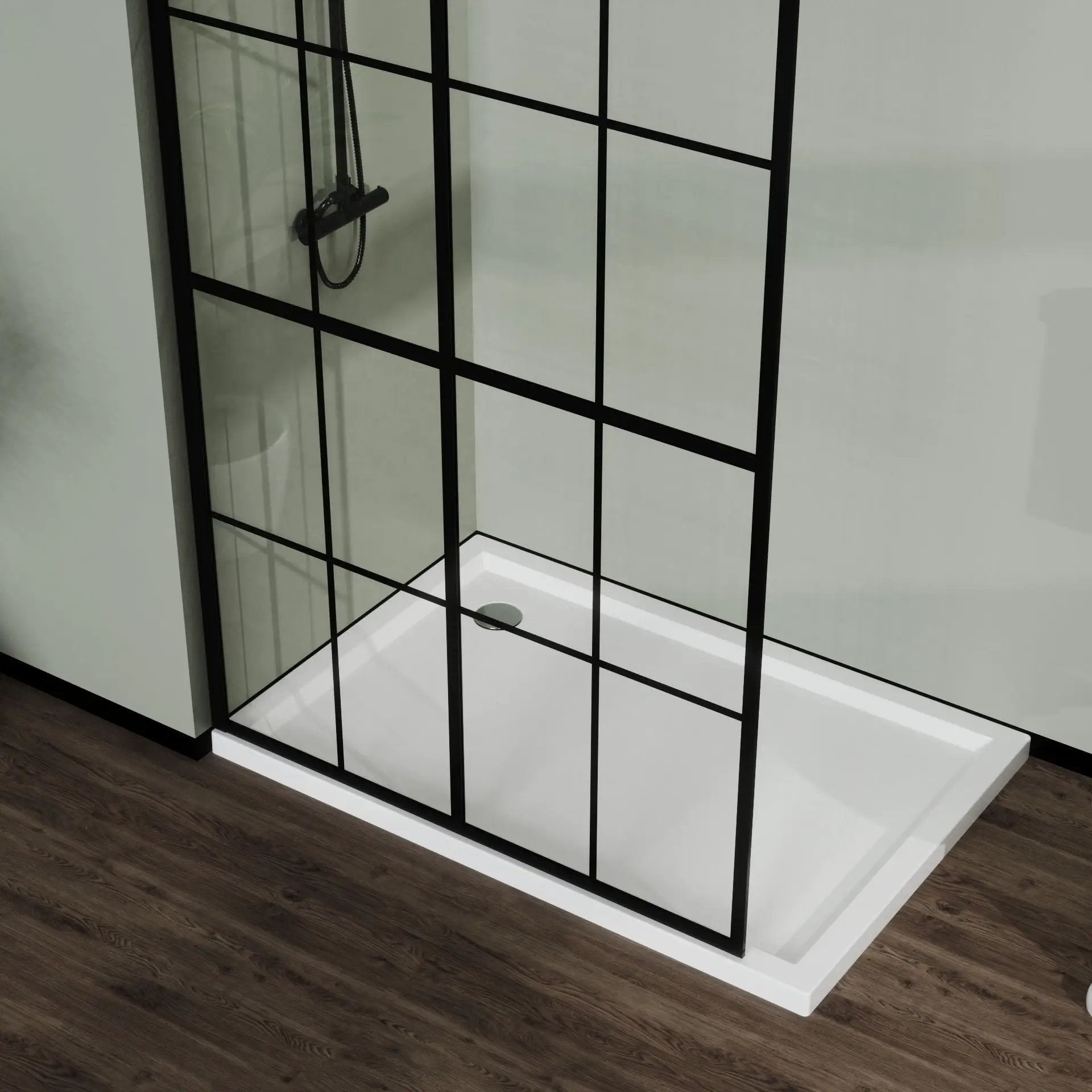 Shower Screen Walk In Wet Room - Black by HouseOfZazla