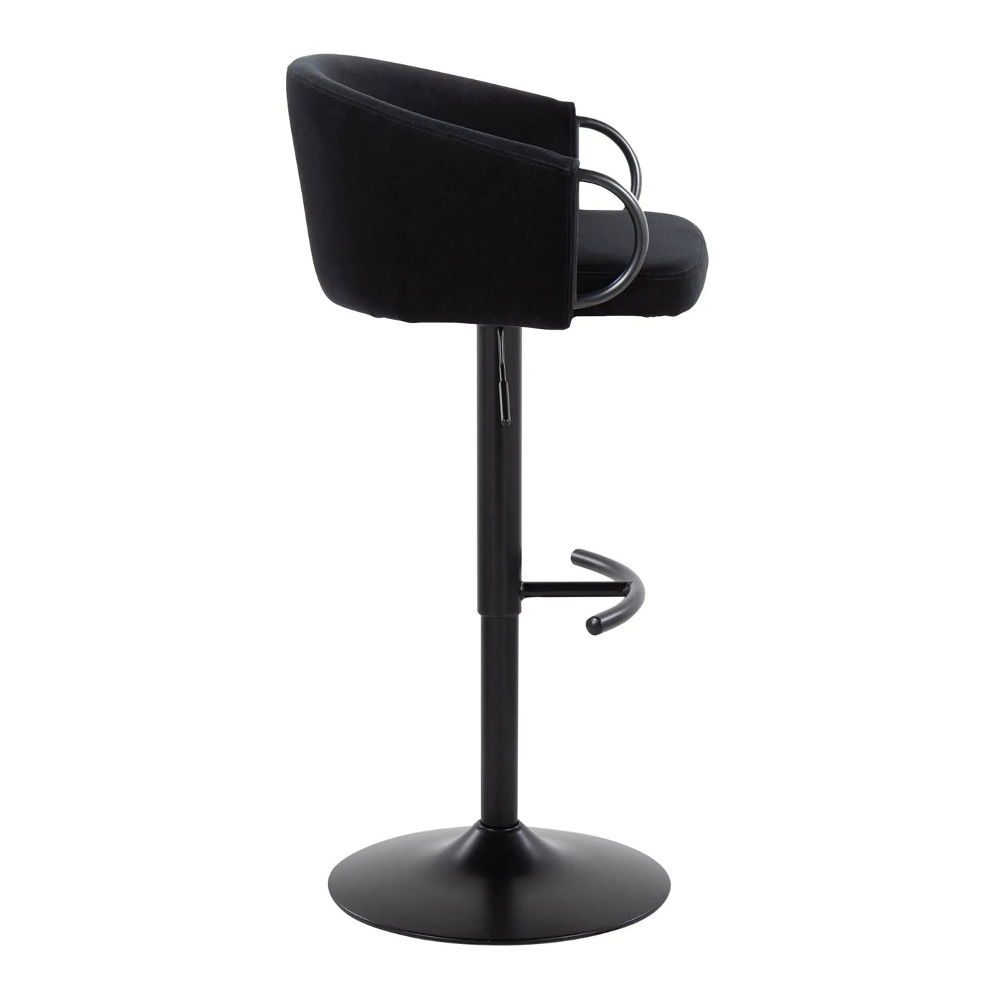 Claire - Contemporary Adjustable Barstool With Swivel With Rounded T Footrest (Set of 2) by HouseOfZazla