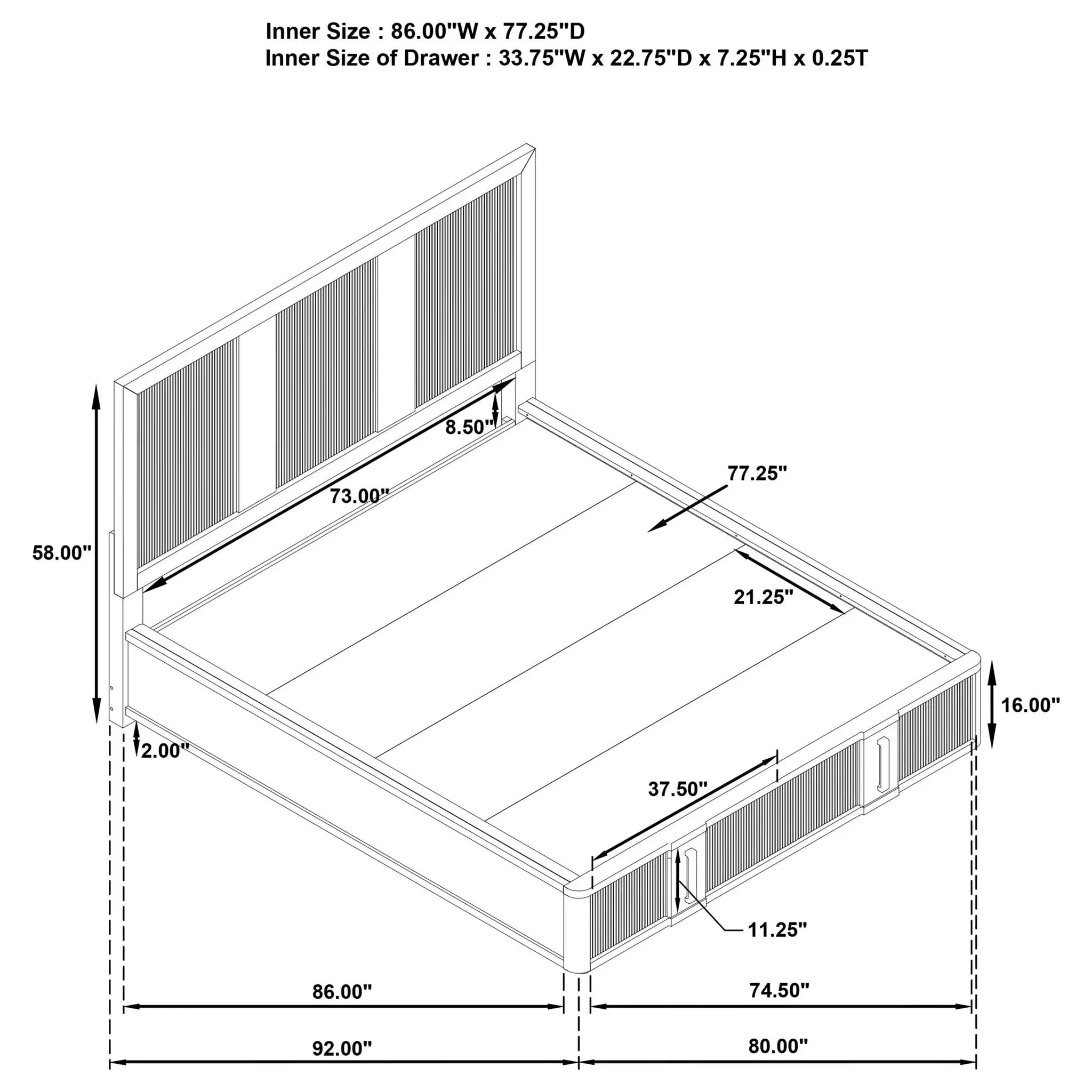 Terrace 2-drawer California King Storage Bed Ash Brown by Unique Piece Furniture