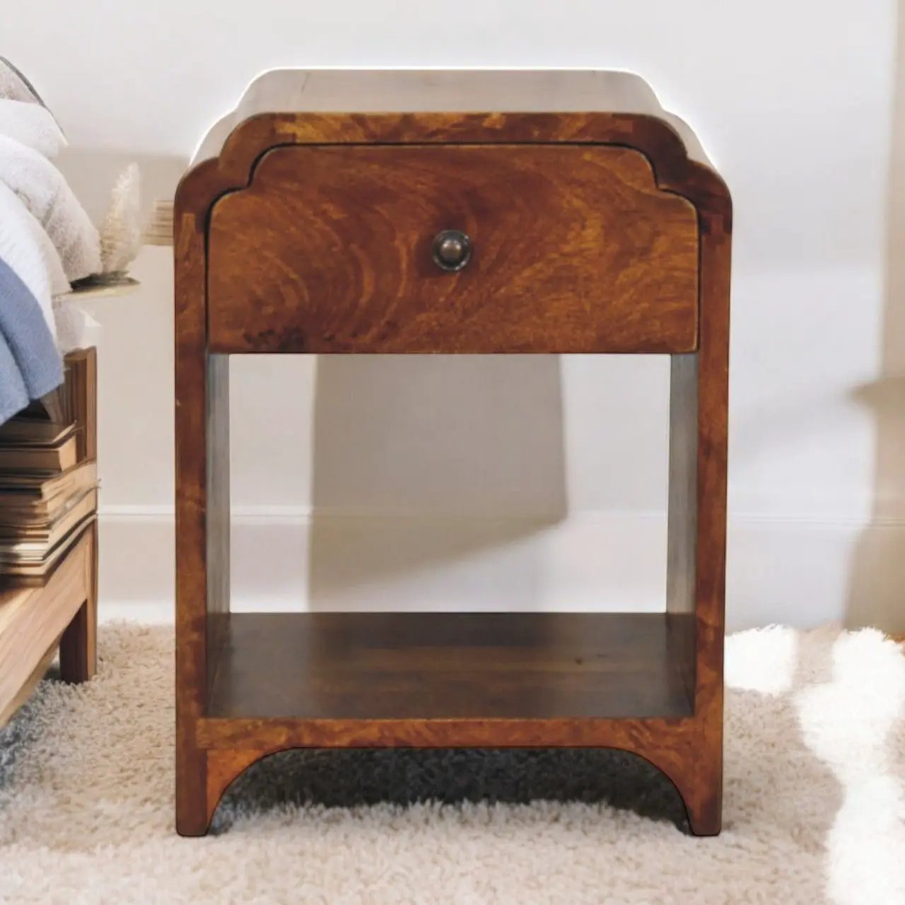 Newton - Nightstand With A Drawer And Open Shelf by Unique Piece Furniture