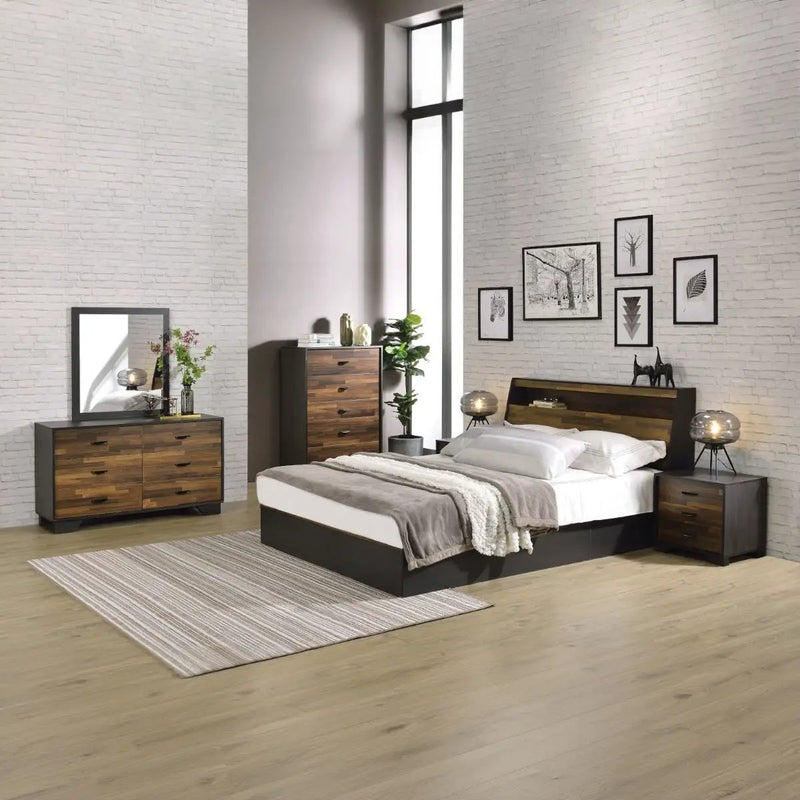 Eos - Mirror - Walnut & Black by Unique Piece Furniture