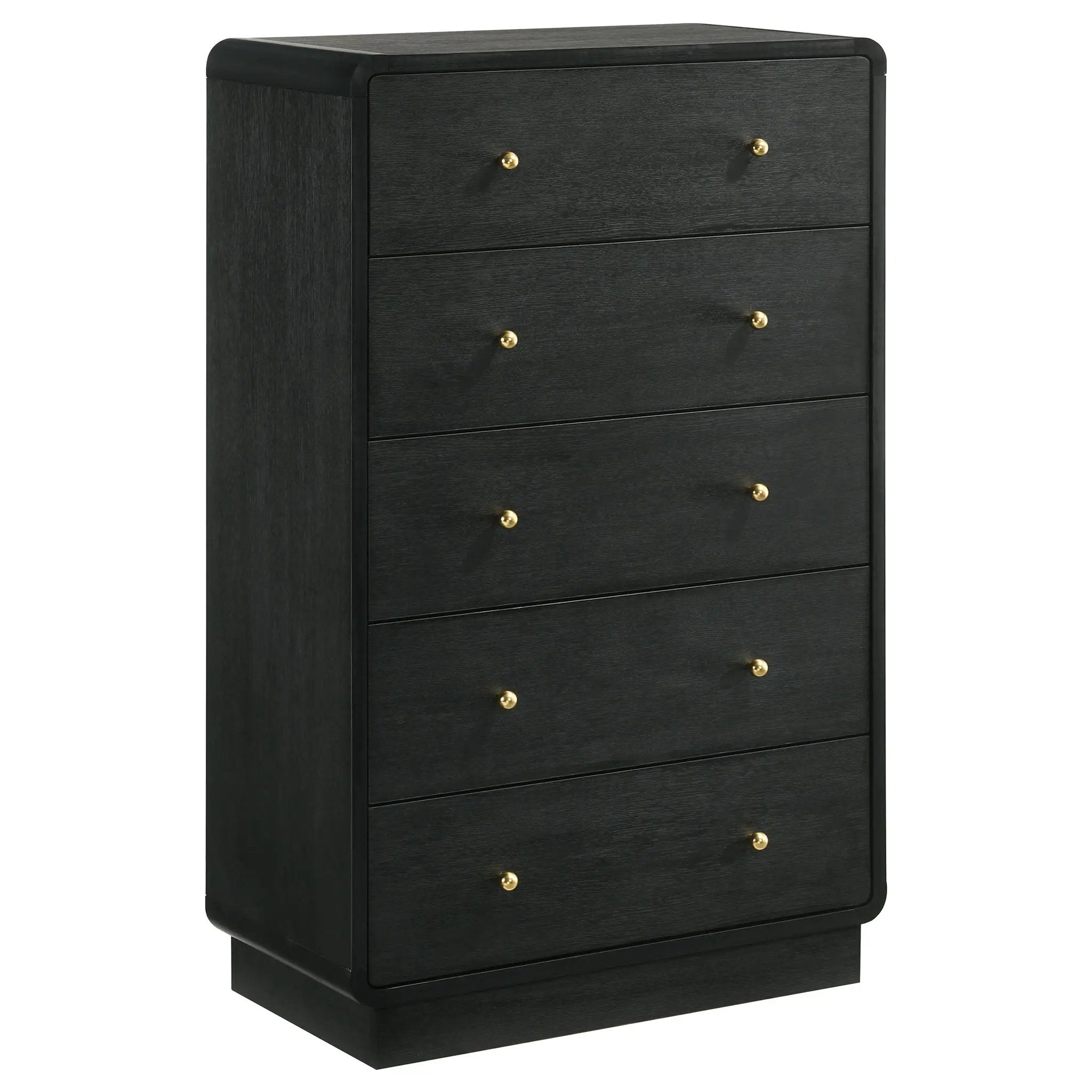 Burton - 5 Drawer Chest Of Drawers - Black by HouseOfZazla