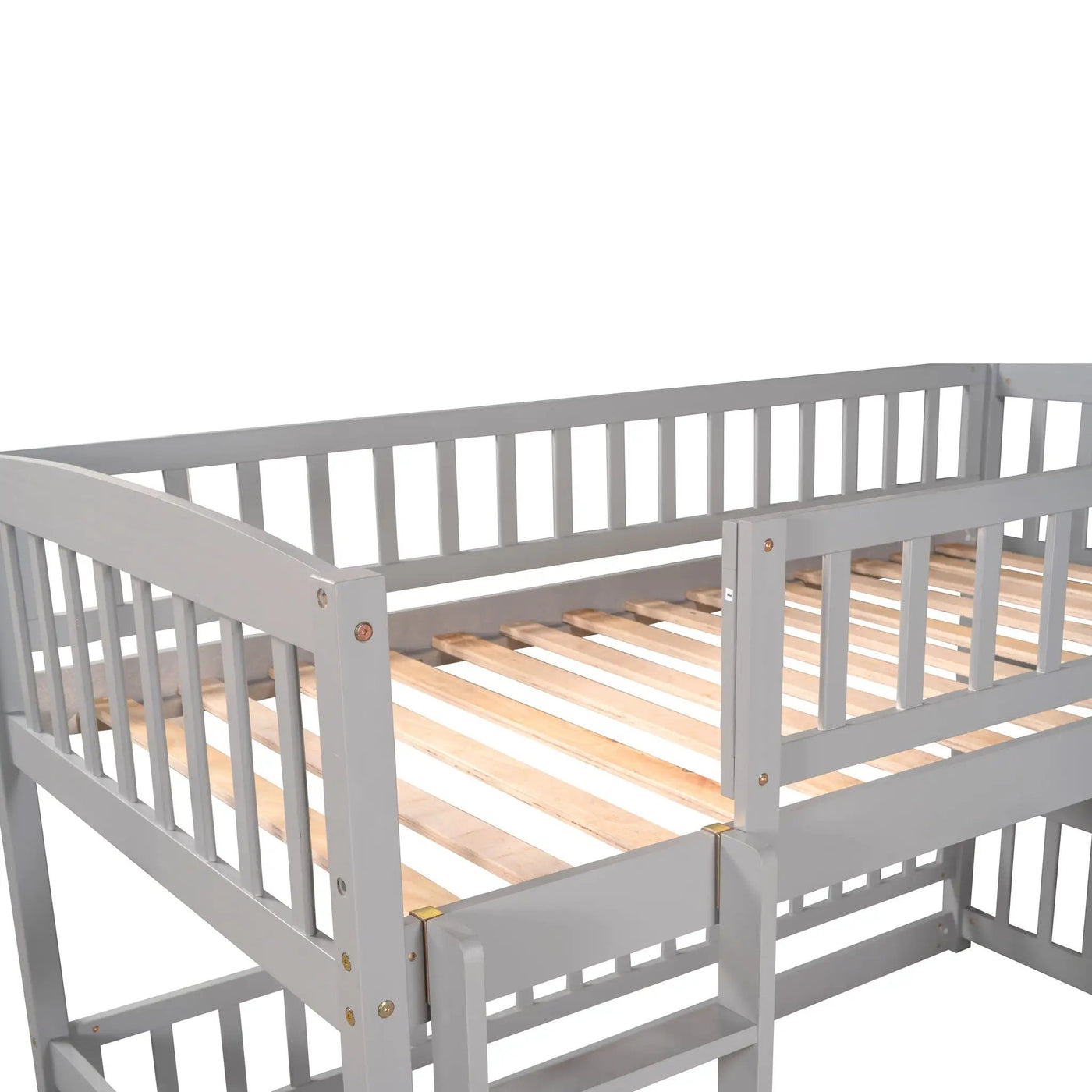 Low Bunk Bed With Slide, Fence And Ladder by Unique Piece Furniture