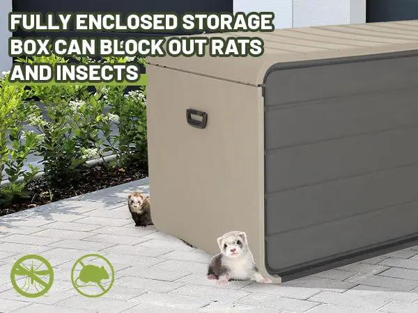 260 Gallon Plastic Deck Box - Large Patio Storage Box by HouseOfZazla