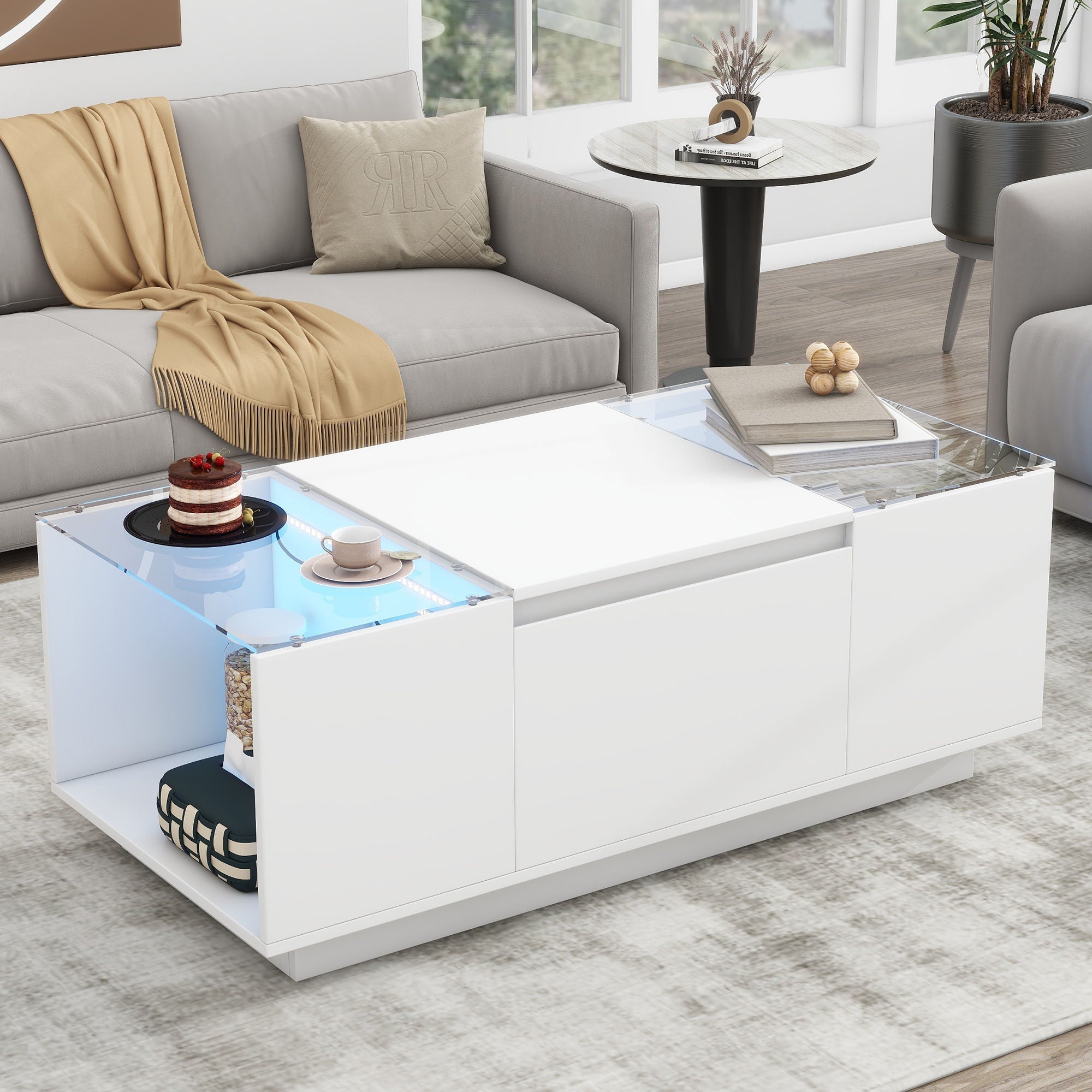 LED Coffee Table, Modern Center Table by HouseOfZazla