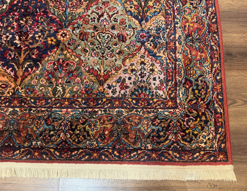 Karastan Rug 5.9 x 9, Multicolor Panel Kirman Rug #717, Wool Original Karastan Collection 700 Series by Jewel Rugs