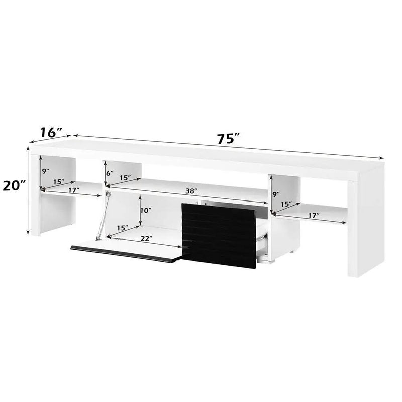 Buck II - TV Stand - White & Black High Gloss by Unique Piece Furniture
