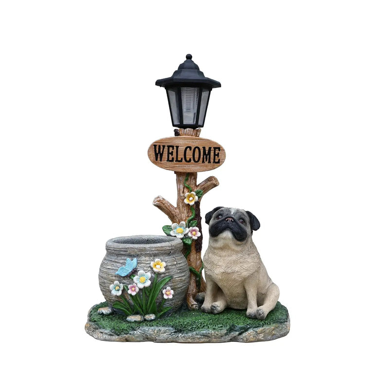 Sitting Pug Dog Planter Statue by HouseOfZazla