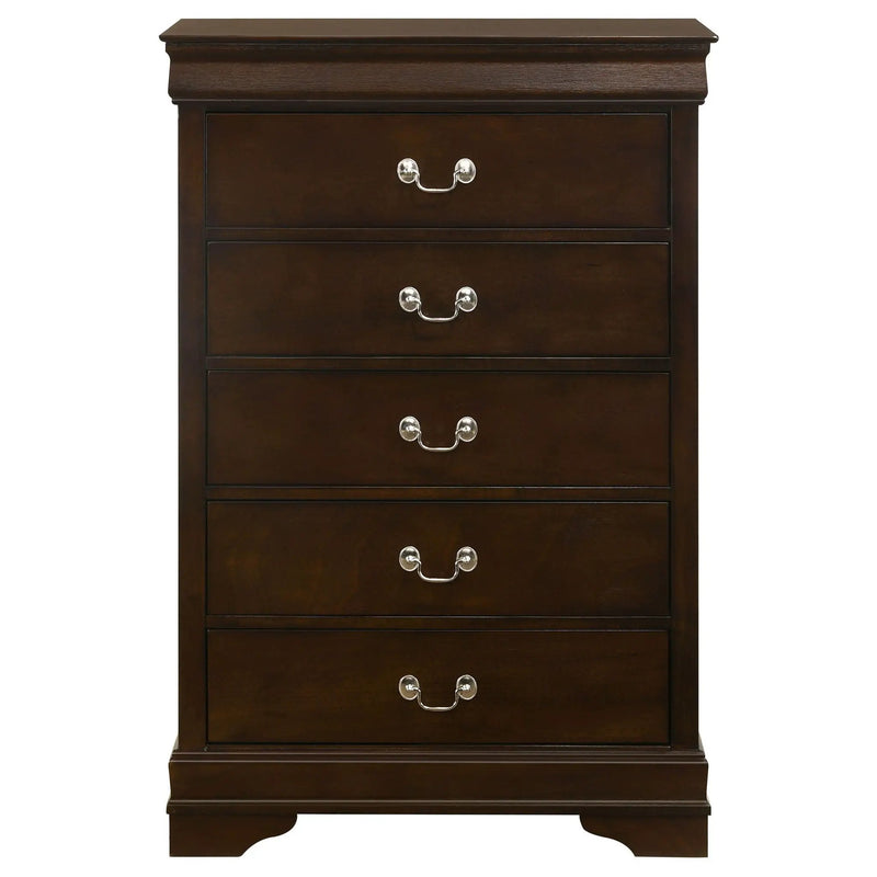 Louis Philippe 5-drawer Bedroom Chest Cappuccino by Unique Piece Furniture