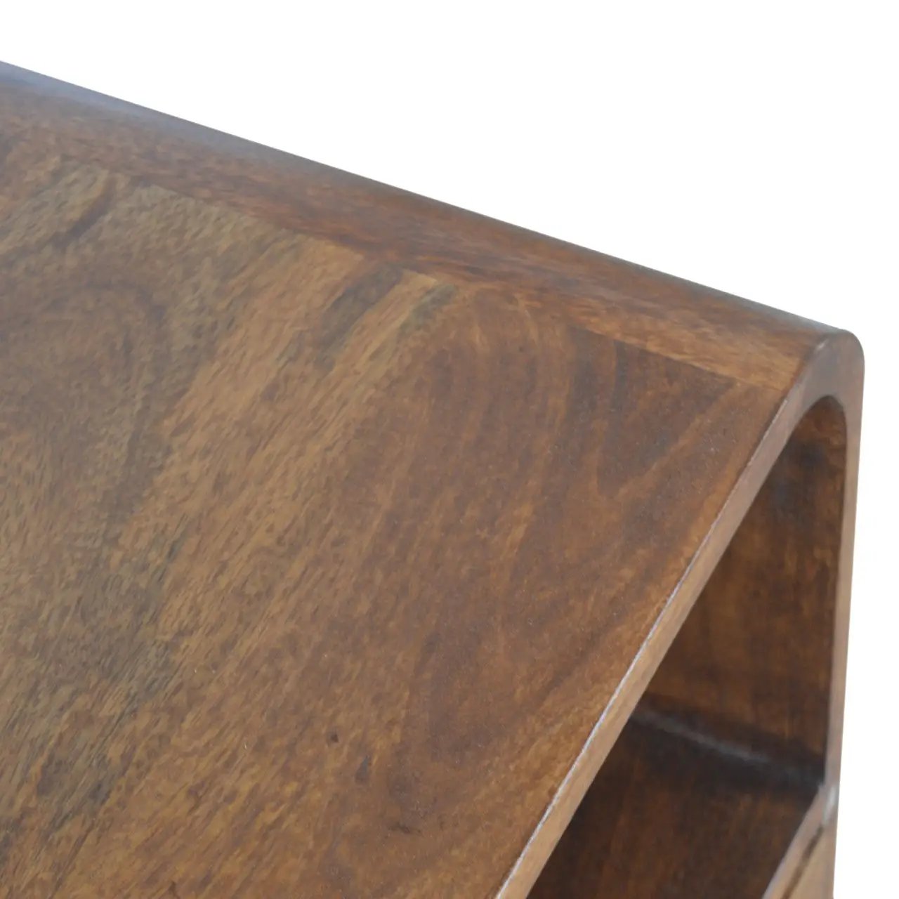 Solid Wood Chestnut Curved Edge Nightstand by HouseOfZazla