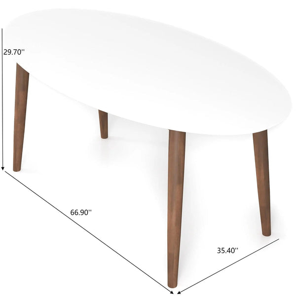 Ada - Mid-Century Modern Style Oval Dining Table, photo 2 of 7