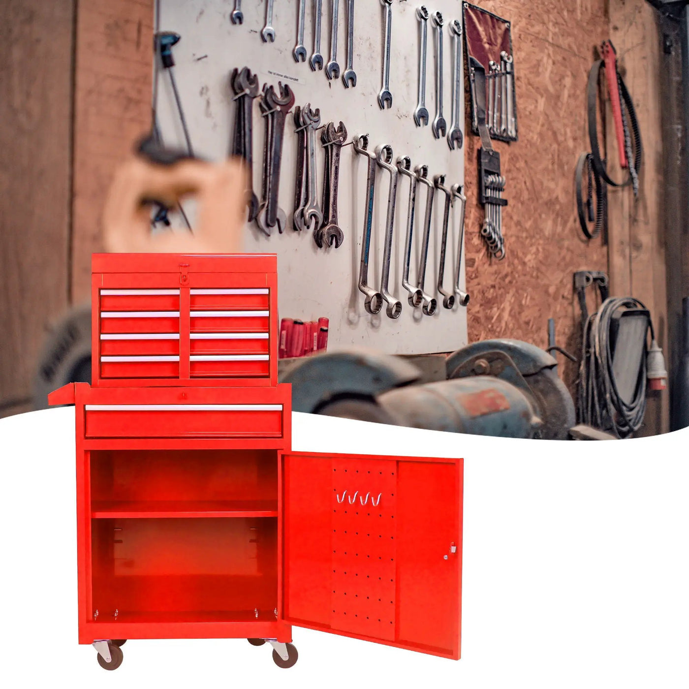 High Capacity Rolling Tool Chest With Wheels And Drawers, Storage Cabinet by HouseOfZazla