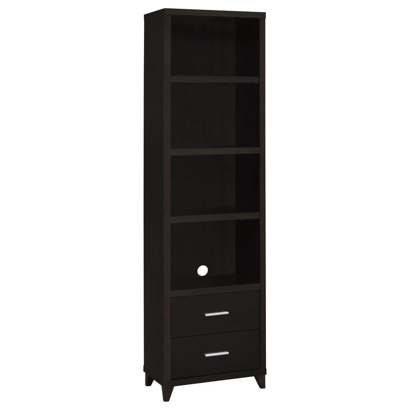 Media Tower With And Drawer With Adjustable Shelves Handles - Brown by HouseOfZazla