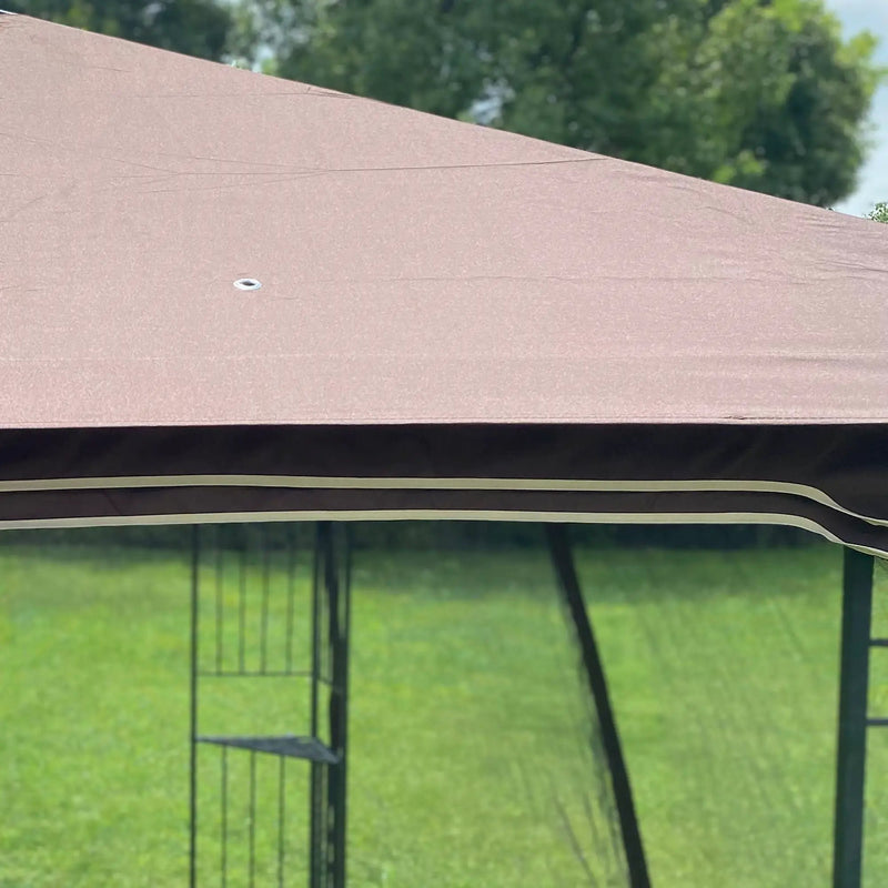 Patio Double Roof Gazebo Replacement Canopy Top Fabric by Unique Piece Furniture