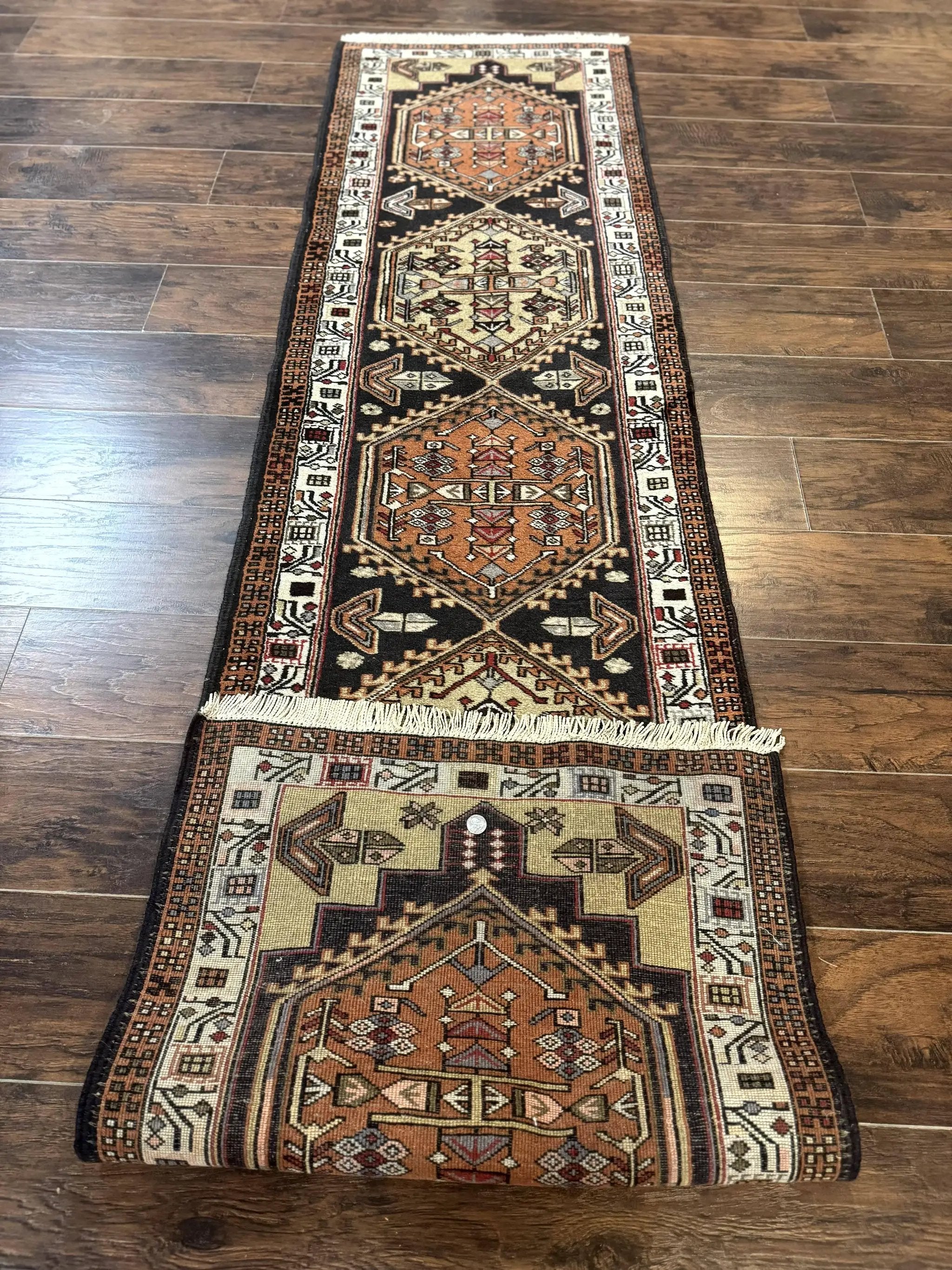 Persian Tribal Runner Rug 2.4 x 9.4, Geometric Medallions, Sarab Runner by Jewel Rugs