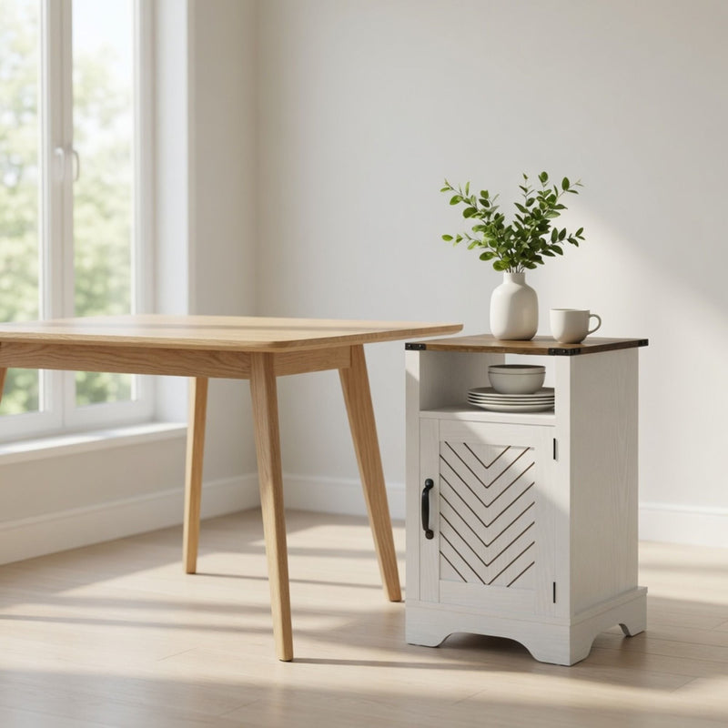 Farmhouse Nightstand With Charging Station & Storage by HouseOfZazla