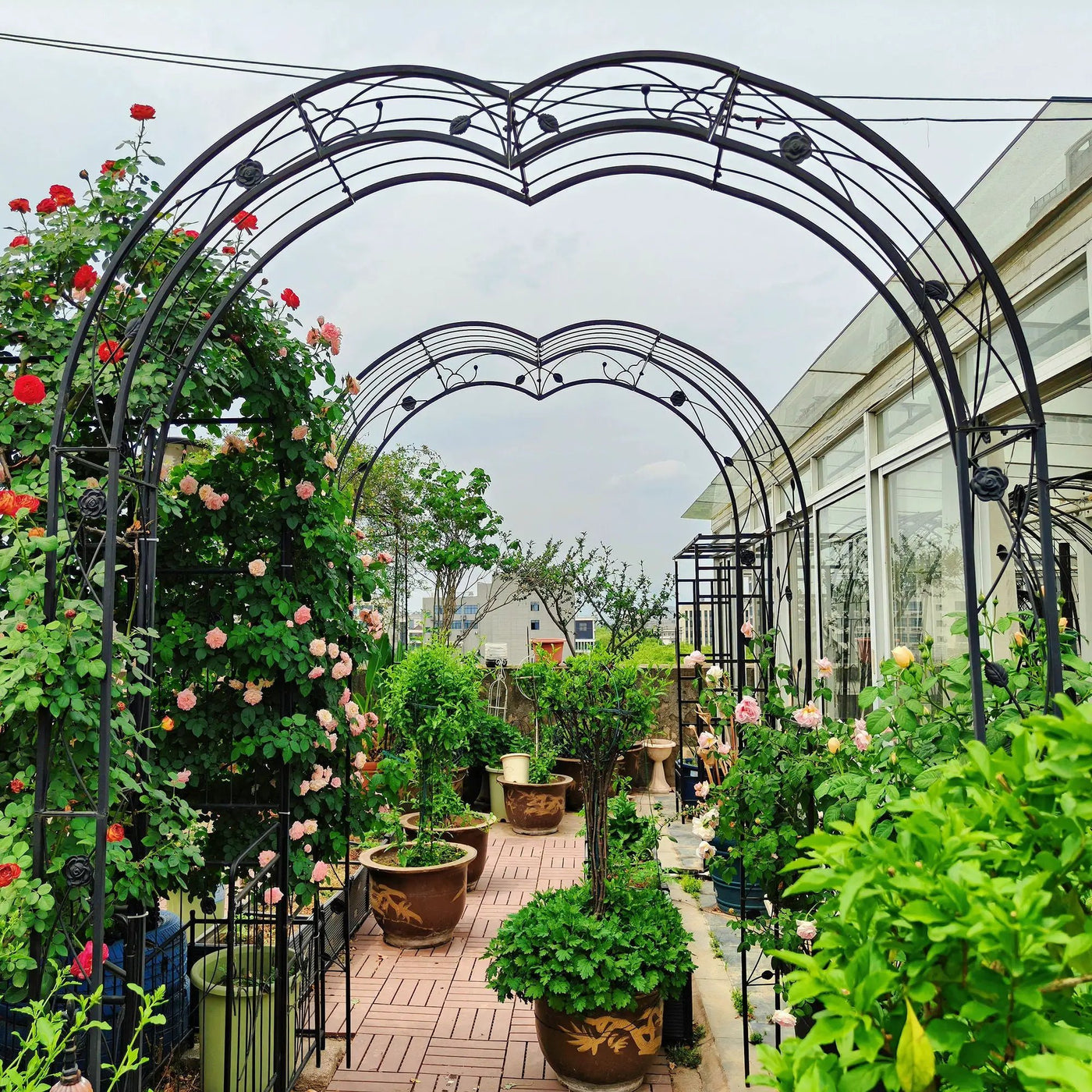 Metal Garden Arch Assemble Freely With 8 Styles Garden Arbor Trellis Climbing Plants Support Rose Arch by Unique Piece Furniture