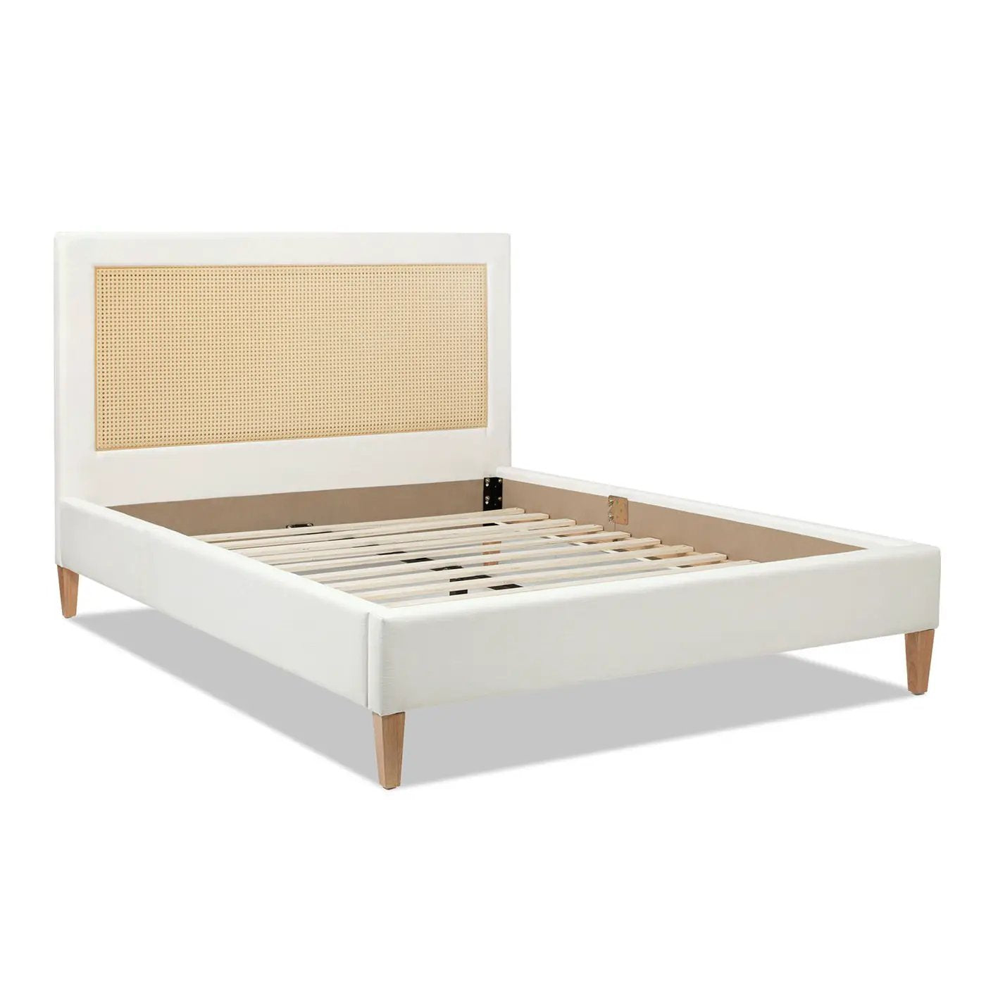 Haley - Upholstered Cane Back Platform Bed by HouseOfZazla