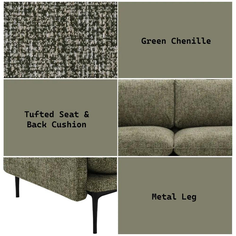 Dalton - Sofa With 2 Pillows - Green by Unique Piece Furniture
