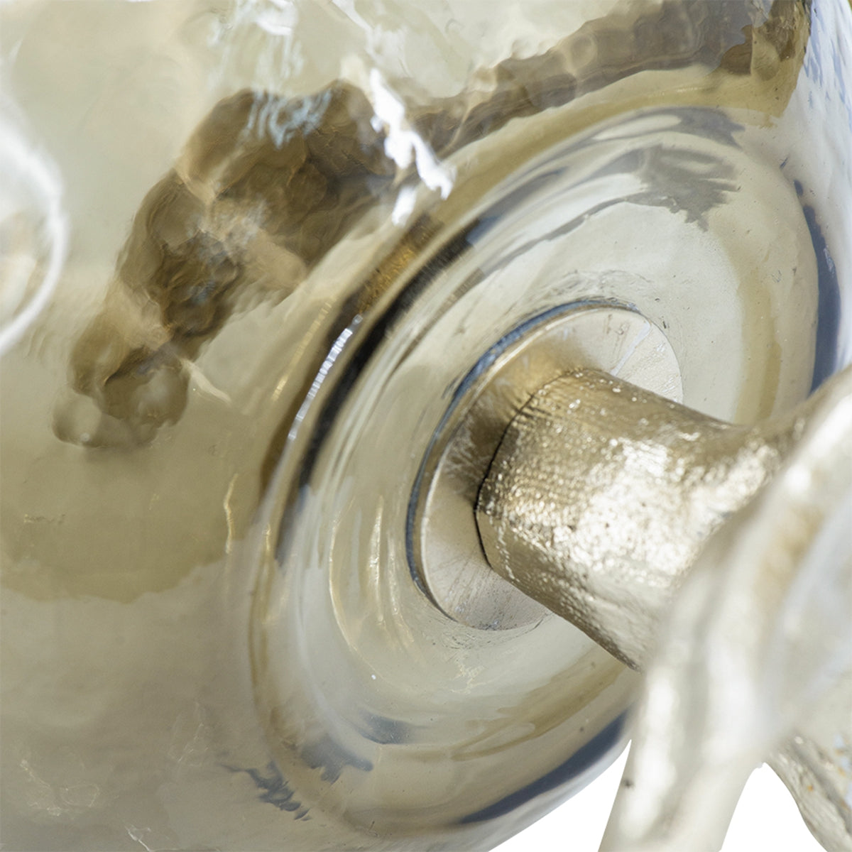 Olive Glass Candle Holder with Gold Metal Legs by HouseOfZazla