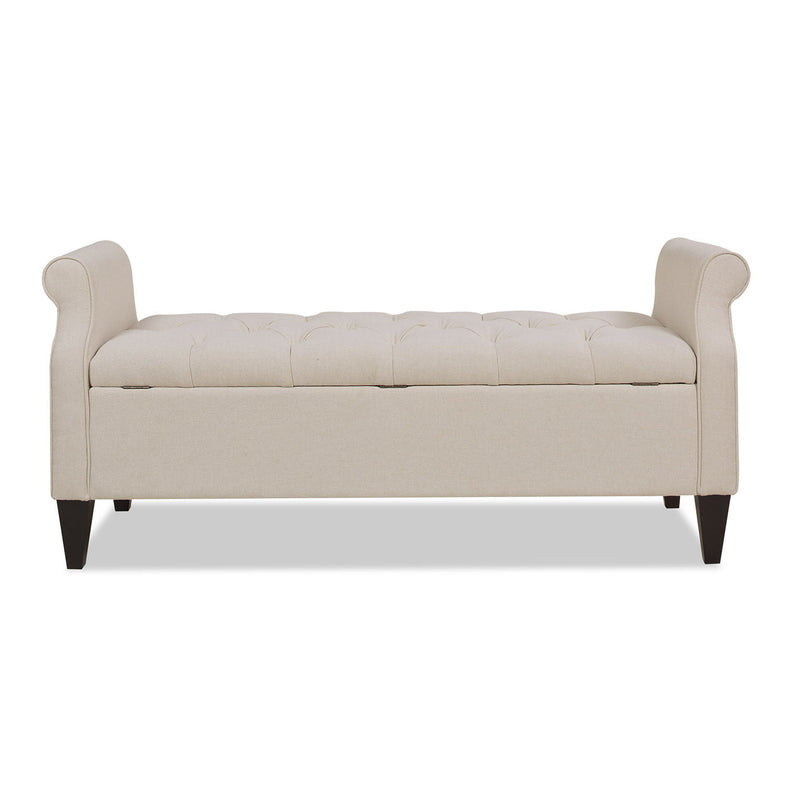 Jacqueline - Tufted Roll Arm Storage Bench by HouseOfZazla